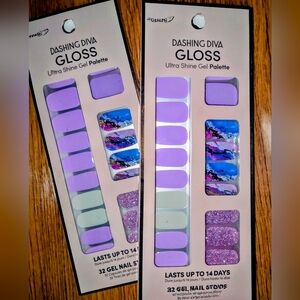 Dashing Diva Gloss Ultra Shine Gel Palette Violet Moonstone 32 Strips NIB Set 2